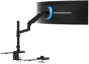 Mount-It! ProFlex Adjustable Heavy-Duty Monitor Mount with Pole & Gas Spring Arm, Fits 17"- 49" Ultrawide Monitors, Matte Black