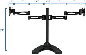 Mount-It! Dual Monitor Stand | 27" Max Screen Size| VESA 75 100