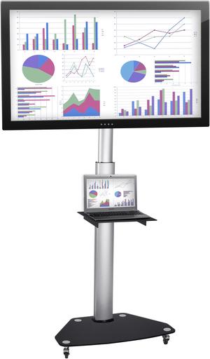 Mount-It! Height Adjustable TV Cart | Fits 32"-70" TV Screens