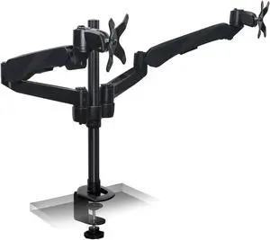Mount-It! Dual Monitor Desk Mount | Fits 13-24 Inch Screens | TAA Compliant | Black