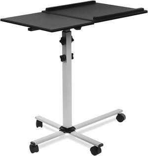 Mount-It! Rolling Laptop Tray and Projector Cart | Height Adjustable Presentation Cart with Wheels