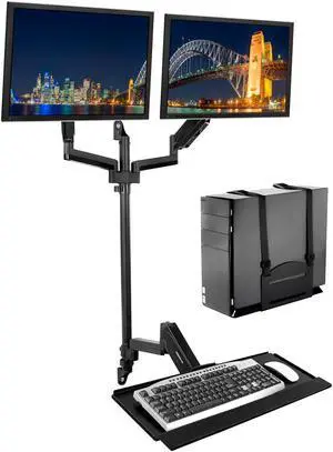 Mount-It! Gaming Wall Mount Workstation with Dual Monitor Mount