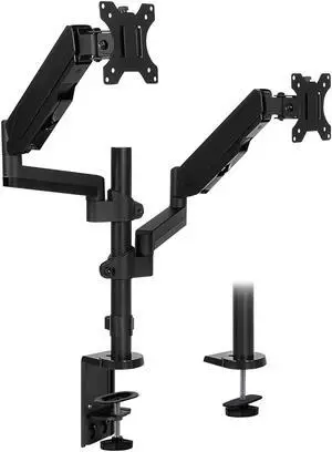Mount-It! Dual Monitor Arm Mount | Fits Up to 32" Screens | Vertical Stackable Arms