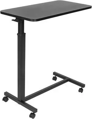 Mount-It! Overbed Table with Wheels | Flat Rolling Bed Side Tray Table for Medical or in-Home Use | Locking Casters