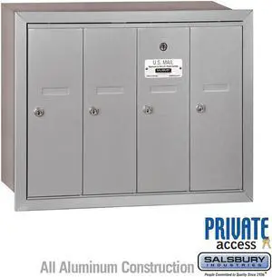 SALSBURY INDUSTRIES 3504ZSU Mailbox, Bronze, Powder Coated, 4 Doors, Surface, -