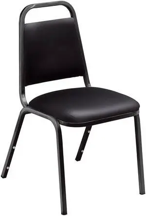 NATIONAL PUBLIC SEATING 9110-B Stacking Chair, 9100 Series, Vinyl Black