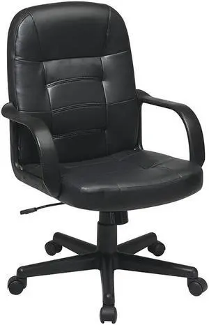 Work Smart Black Eco Leather Mid-back Executive Chair