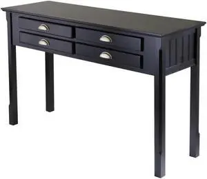 Winsome 20450 Black Beechwood CONSOLE/HALL TABLE WITH DRAWERS