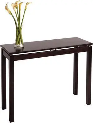 Winsome Linea 29.52" x 39.37" x 13.93" Wood Console/Hall Table With Chrome Accent Dark Espresso 92730