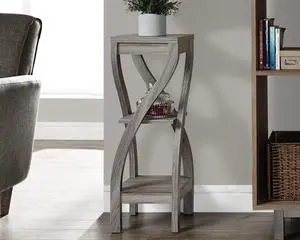 Monarch Specialties Dark Taupe Reclaimed-Look Plant Stand I 2480