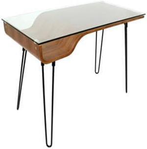 Lumisource Avery Desk In Walnut Top /Black Frame