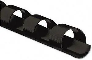Fellowes 52321 Plastic Comb Bindings  3/8   40-Sheet Capacity  Black  25 per Pack