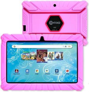 Contixo V8-2 7 inch Kids Tablets Android 11, 32 GB HD Display Dual Cameras Wi-Fi, w/ 50 Disney eBooks, Case & Screen Protector Learning Toys for 2 -10 Years Old (2023 Sep Release, Pink)