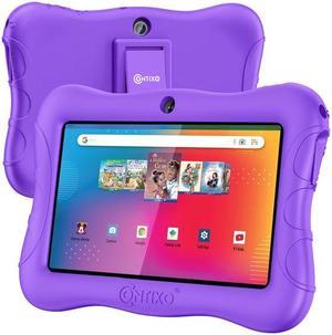 Contixo V9 Kids Tablet 7 Inch HD Display, 32GB Storage, Bluetooth, Wi-Fi, Dual Cameras, Parental Control, Silicone Protective Case and 50 Disney eBooks Included (2023 Sep New Version, Purple)