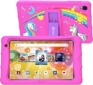 Contixo K80 8" HD Pro Kids Tablet 64GB Dual Cameras Bluetooth Wi-Fi Shockproof Case w/ 80 Disney eBooks, for Children Toddlers Ages 3-10 Pink