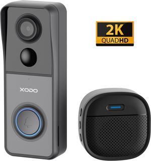 XODO Doorbell Camera Wireless - VD2 Video Doorbell with Chime, 3MP 2K FHD WiFi Door Camera Wireless, PIR Motion Detection, Night Vision, 2-Way Audio, IP65 Waterproof,