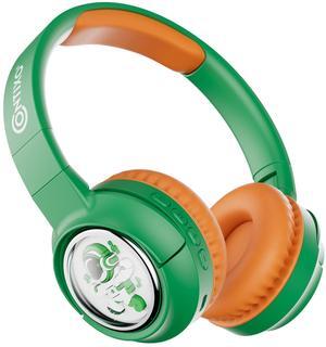 contixo KB6 Wireless Bluetooth Headphones, 85/94dB Safe Volume,  Bluetooth 5.3, 3.5mm Jack, Foldable,Colorful LED Light,Wireless Headphones With Microphone For School/Travel/Plane, For Ages 3-16 Green