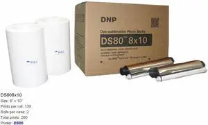 DNP DS80 8x10 Dyesub Printer Media Kit 260 Glossy Prints