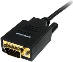 Rocstor Y10C163-B1 6Ft Mini Displayport To Vga M/M Hd-15 Male Cable Gold Plated