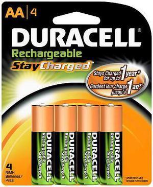 DURACELL 2400mAh 400 Cycles Ni-MH AA Rechargeable Battery, 4-pack
