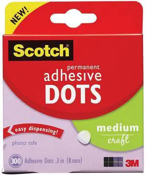 3M 010300M 300-Pack Adhesive Dots, Medium