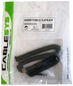 Cablesys 1200FB GCHA444012-FFB HANDSET CORD 12' FLAT BLA