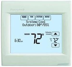 Honeywell TH8110R1008 VisionPRO 8000 Arctic White Touch Screen Programmable Thermostat, 18 To 30 VAC/750 mV