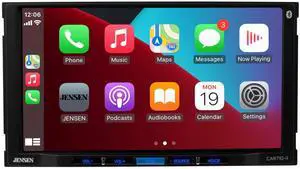 JENSEN CAR710-4 7-inch Certified Apple CarPlay Android Auto | Double DIN Touchscreen Car Stereo Radio | Bluetooth Hands Free Calling & Music Streaming | Backup Camera Input | USB Playback & Charging