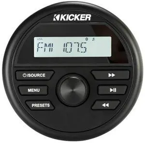 46KMC2 Weather-Resistant Gauge-Style Media Center with Bluetooth | Boat media center for open helms, wireless audio streaming, waterproof round dash mount, compact receiver for watercraft 46KMC2 Weather-Resistant Gauge-Style Media Center with Bluetooth | Boat media center for open helms, wireless audio streaming, waterproof round dash mount, compact receiver for watercraft