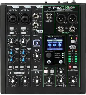 Mackie ProFX6v3+ | 6-Channel Analog Mixer with Built-In FX, USB Recording, and Bluetooth
