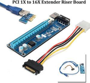 PCI-E PCI Riser Card 1x to 16x Mining Machine Extender Riser Card Board Adapter Power Cable 0.6m USB 3.0 Cables