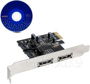2 SATA 2 eSATA 6 Gbps 3.0 to PCI-E Express Control Card Adapter 6Gbps Converter