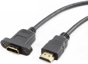 Gold Plated HDMI Extension Cable Male to Female With Screw Panel Mount  V1.4 1080P For PSP HDTV  30cm 50cm 1m 1.5m