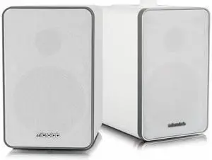 Microlab H21 Bluetooth Bookshelf Speaker System with Versatile Connectivity & Real Wooden & Leather Finishing Cabinets - White Microlab H21 Bluetooth Bookshelf Speaker System with Versatile Connectivity & Real Wooden & Leather Finishing Cabinets - White