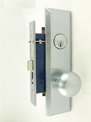 Maxtech (Like Marks 114A/26D) 1033B-26DR Satin Chrome 26D Right Hand Heavy Duty Mortise Entry Lockset, Screwless Knobs Thru Bolted Lock Set