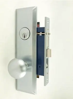 Maxtech (Like Marks 114A/26D) 1033B-26DL Satin Chrome 26D Left Hand Heavy Duty Mortise Entry Lockset, Screwless Knobs Thru Bolted Lock Set