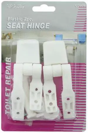 Aqua Plumb C0909 White Plastic Toilet Seat Hinge, Top Mount Style