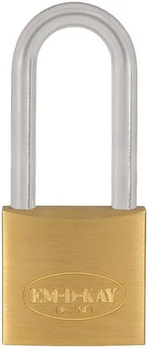 Em-D-Kay 2400 1-1/2" Body Solid Brass Padlock With 2-1/2" Shackle