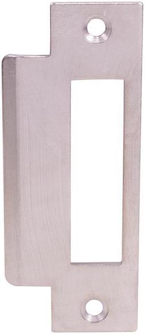 Em-D-Kay MDK3212ZP Satin Chrome 26D 4-7/8" x 1-1/4" Mortise Lock Strike Plate With Large Hole