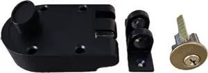 Tuff Stuff 167BK Black Finish Jimmy Proof Single Cylinder Deadlock Deadbolt With Flat Strike