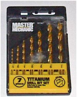 Master Mechanic, 197387, 7 Piece, M7, High Speed Steel, Titanium Coated, Drill Bit Set