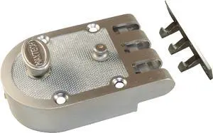 Maxtech (Segal Like) Jimmy Proof Automatic Deadlocking Slam Lock Single Cylinder Lock Set, Satin Chrome (US26D)