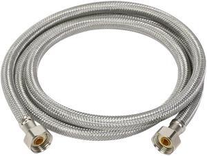 Fluidmaster 4F36CU Faucet Connector, Braided Stainless Steel - 1/2" I.P. Female Straight Thread x 3/8" Female Compression Thread, 7/16" Female Comp. Thread or 1/2" I.P. Female Strt Thread, 36" Length