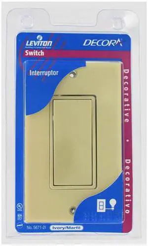 834-5671-2I Decora Gfci Switch, Ivory Leviton Mfg Standard Receptacle Plates