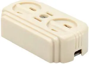 Pass & Seymour, 746ICC10, 15A, 125V, Ivory, Surface Triple Outlet, Easily Mounted On Wall