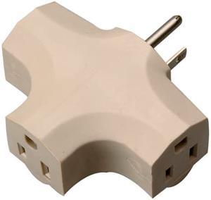 Ho Wah Kintron Master Electrician, 09902-97ME, Beige Vinyl, Grounded Cube Tap, 15A, 125V