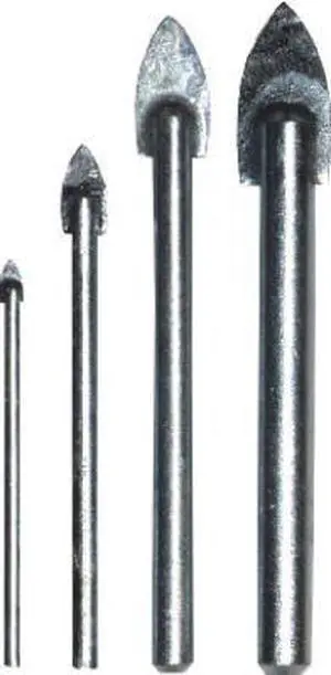 Master Mechanic, 282913, 4 Piece Glass & Tile Carbide Tipped Drill Bit Set