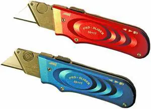 Tuff Stuff, 50117, 1 Pro Slider II Utilty Knife, Aluminum Grip Handle, With 5 Blades