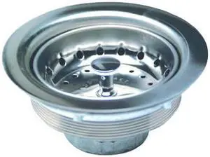Everflow, 7512, 4" Heavy Duty Chrome Plated Cast Brass, Basket Sink Strainer, Duo Strainer Assembly