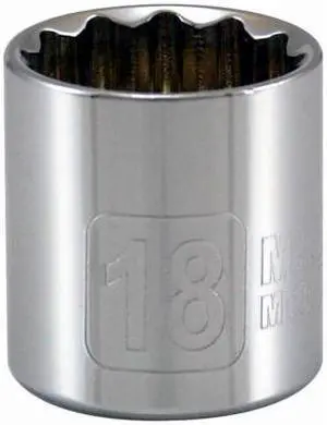 Master Mechanic, Danaher, 529743, 3/8" Drive, 18MM Metric, 12 Point Socket